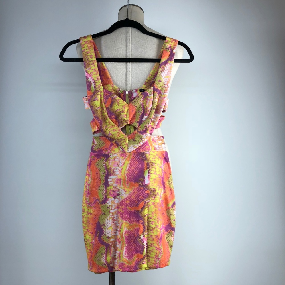 Neon Colorful Bright Reptile Print Dress